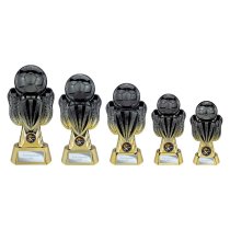 Tournament Football Trophy | Heavyweight | Black & Gold | 220mm