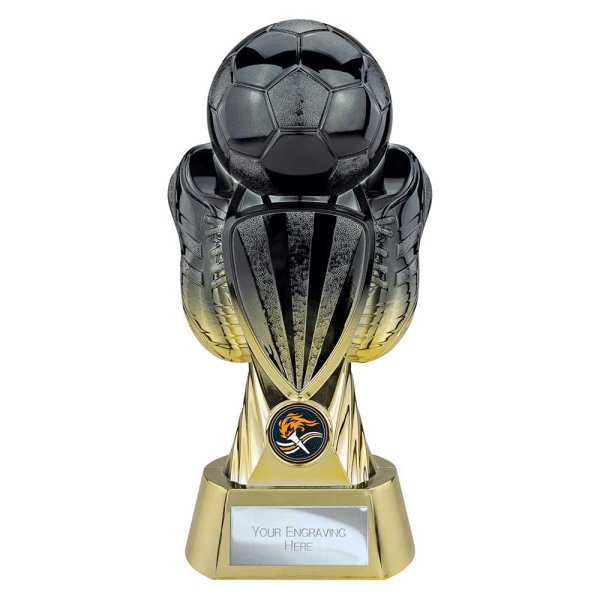 Tournament Football Trophy | Heavyweight | Black & Gold | 245mm