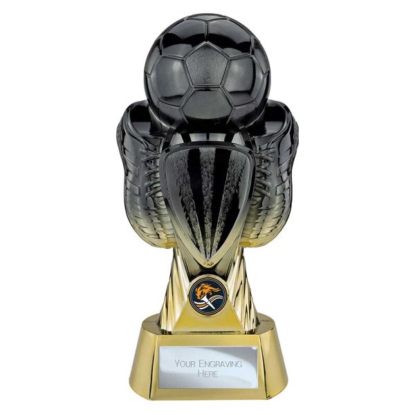 Tournament Football Trophy | Heavyweight | Black & Gold | 280mm