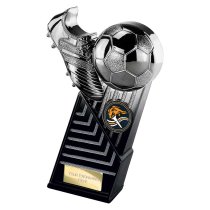 The Marauders Football Trophy | Heavyweight | Black & Silver | 160mm