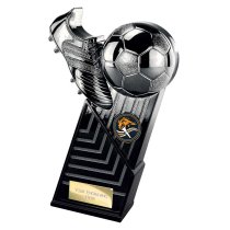 The Marauders Football Trophy | Heavyweight | Black & Silver | 190mm