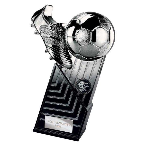 The Marauders Football Trophy | Heavyweight | Black & Silver | 245mm