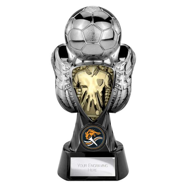Tournament Football Trophy | Gold Shirt | Heavyweight | Black & Silver | 190mm