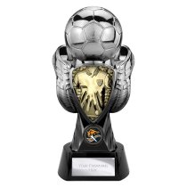 Tournament Football Trophy | Gold Shirt | Heavyweight | Black & Silver | 245mm