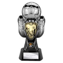 Tournament Football Trophy | Gold Shirt | Heavyweight | Black & Silver | 280mm