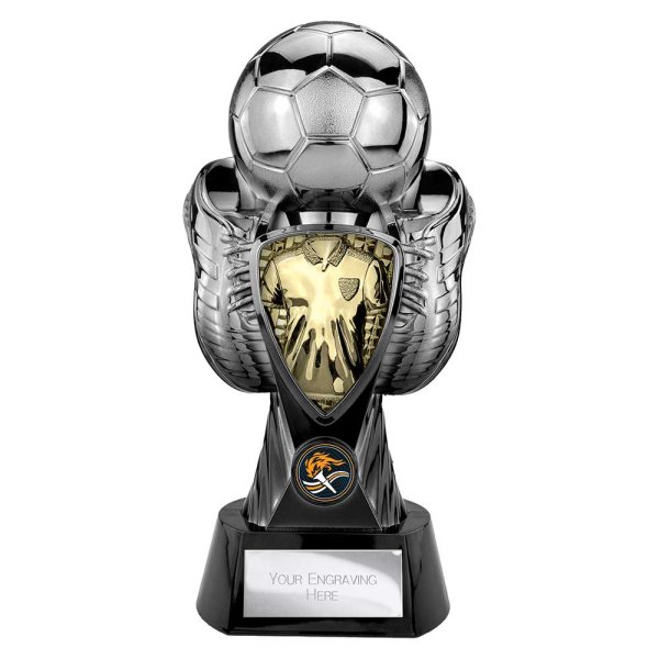 Tournament Football Trophy | Gold Shirt | Heavyweight | Black & Silver | 280mm