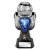 Tournament Football Trophy | Blue Shirt | Heavyweight | Black & Silver | 190mm - PA26090B