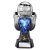 Tournament Football Trophy | Blue Shirt | Heavyweight | Black & Silver | 220mm - PA26090C