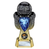 Tournament Football Trophy | Blue Shirt | Heavyweight | Black & Gold | 190mm