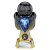 Tournament Football Trophy | Blue Shirt | Heavyweight | Black & Gold | 190mm - PX26090B