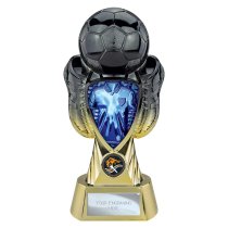 Tournament Football Trophy | Blue Shirt | Heavyweight | Black & Gold | 245mm