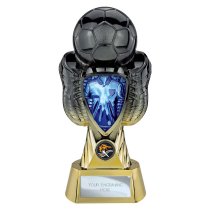 Tournament Football Trophy | Blue Shirt | Heavyweight | Black & Gold | 280mm