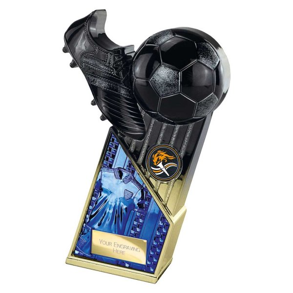 The Marauders Football Trophy | Blue Shirt | Heavyweight | Black & Gold | 190mm