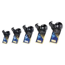 The Marauders Football Trophy | Blue Shirt | Heavyweight | Black & Gold | 190mm