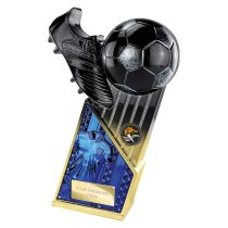 The Marauders Football Trophy | Blue Shirt | Heavyweight | Black & Gold | 245mm