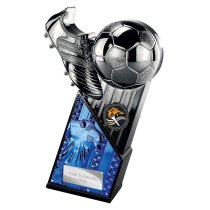The Marauders Football Trophy | Blue Shirt | Heavyweight | Black & Silver | 190mm