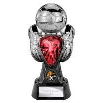 Tournament Football Trophy | Red Shirt | Heavyweight | Black & Silver | 190mm