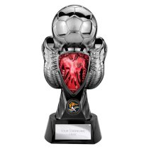 Tournament Football Trophy | Red Shirt | Heavyweight | Black & Silver | 280mm