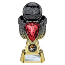 Tournament Football Trophy | Red Shirt | Heavyweight | Black & Gold | 190mm