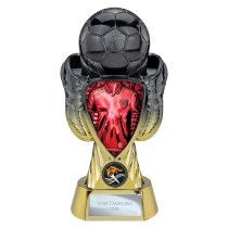 Tournament Football Trophy | Red Shirt | Heavyweight | Black & Gold | 220mm