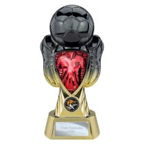 Tournament Football Trophy | Red Shirt | Heavyweight | Black & Gold | 245mm