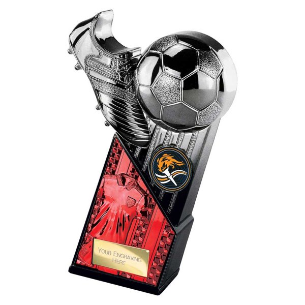 The Marauders Football Trophy | Red Shirt | Heavyweight | Black & Silver | 160mm