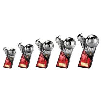 The Marauders Football Trophy | Red Shirt | Heavyweight | Black & Silver | 220mm