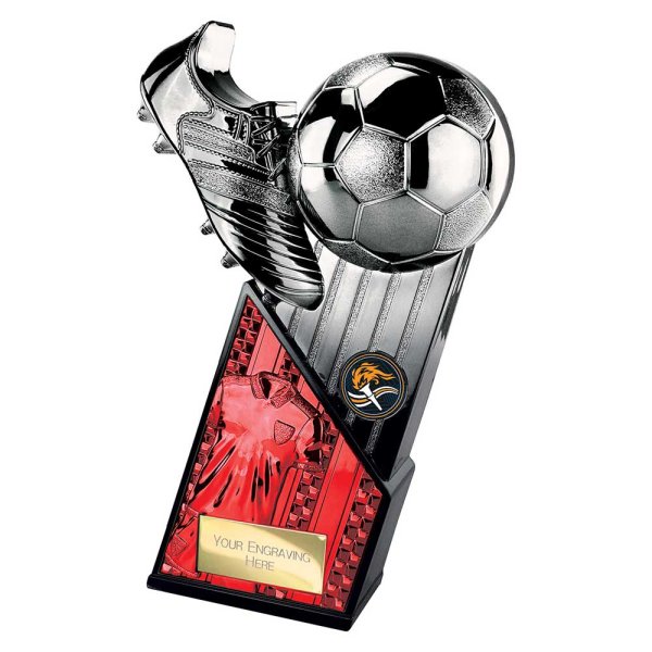 The Marauders Football Trophy | Red Shirt | Heavyweight | Black & Silver | 245mm