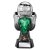 Tournament Football Trophy | Green Shirt | Heavyweight | Black & Silver | 220mm - PA26092C