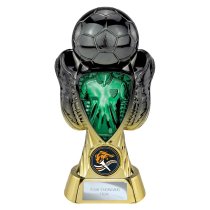 Tournament Football Trophy | Green Shirt | Heavyweight | Black & Gold | 170mm
