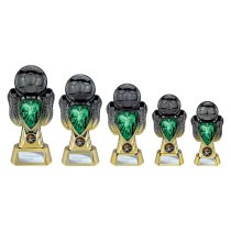 Tournament Football Trophy | Green Shirt | Heavyweight | Black & Gold | 170mm