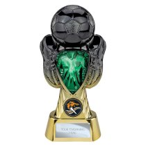 Tournament Football Trophy | Green Shirt | Heavyweight | Black & Gold | 190mm