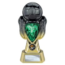 Tournament Football Trophy | Green Shirt | Heavyweight | Black & Gold | 245mm