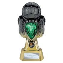 Tournament Football Trophy | Green Shirt | Heavyweight | Black & Gold | 280mm