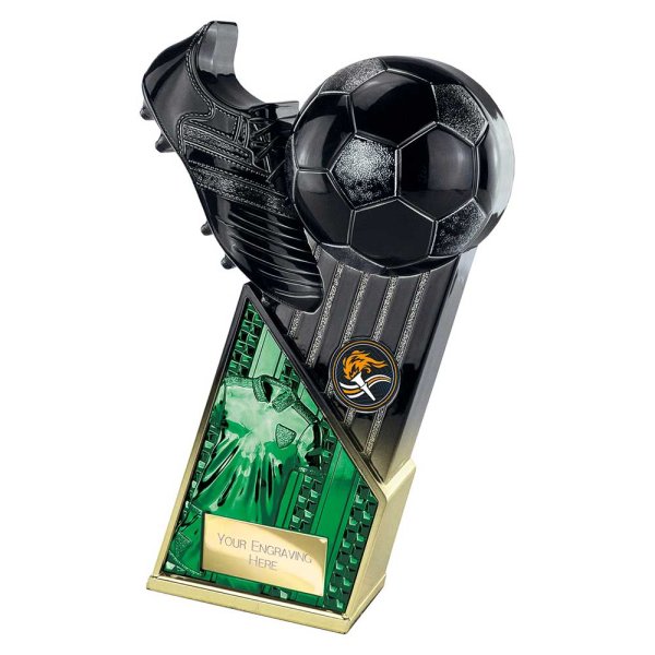 The Marauders Football Trophy | Green Shirt | Heavyweight | Black & Gold | 220mm