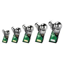 The Marauders Football Trophy | Green Shirt | Heavyweight | Black & Silver | 160mm