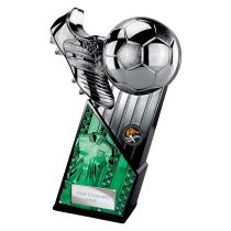 The Marauders Football Trophy | Green Shirt | Heavyweight | Black & Silver | 280mm
