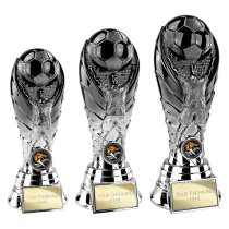 The Winning Goal Football Trophy | Heavyweight | Black & Silver | 220mm