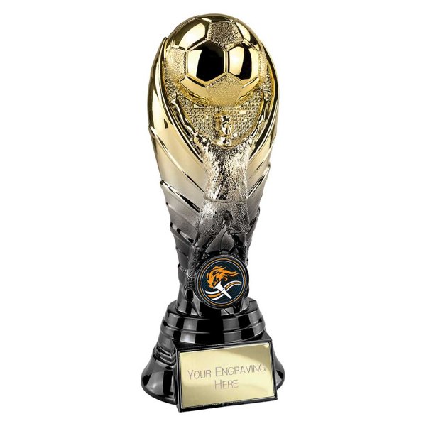 The Winning Goal Football Trophy | Heavyweight | Black & Gold | 190mm