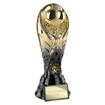 The Winning Goal Football Trophy | Heavyweight | Black & Gold | 220mm