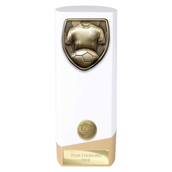 Prime Cobra Football Shirt & Ball Trophy | Heavyweight | White | 190mm