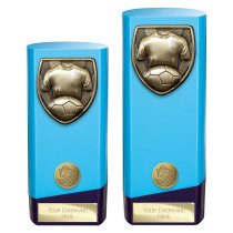 Prime Cobra Football Shirt & Ball Trophy | Heavyweight | Blue | 190mm