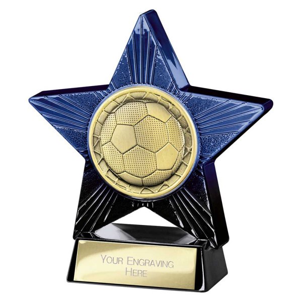 Superstar Football Trophy | Blue & Black | 110mm