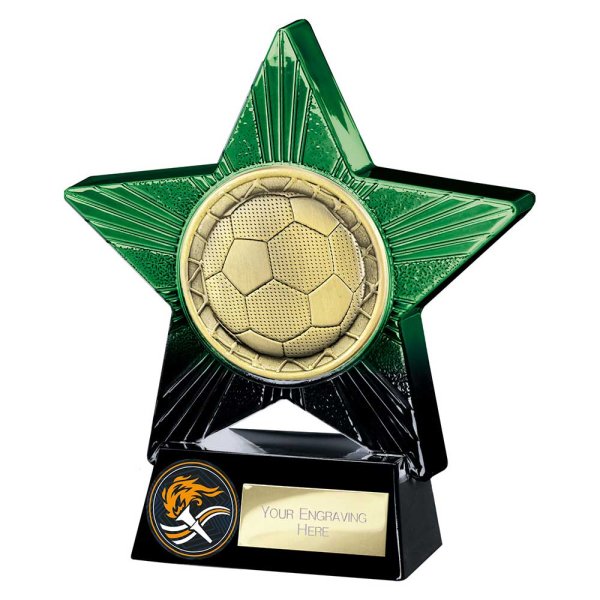 Superstar Football Trophy | Green & Black | 140mm