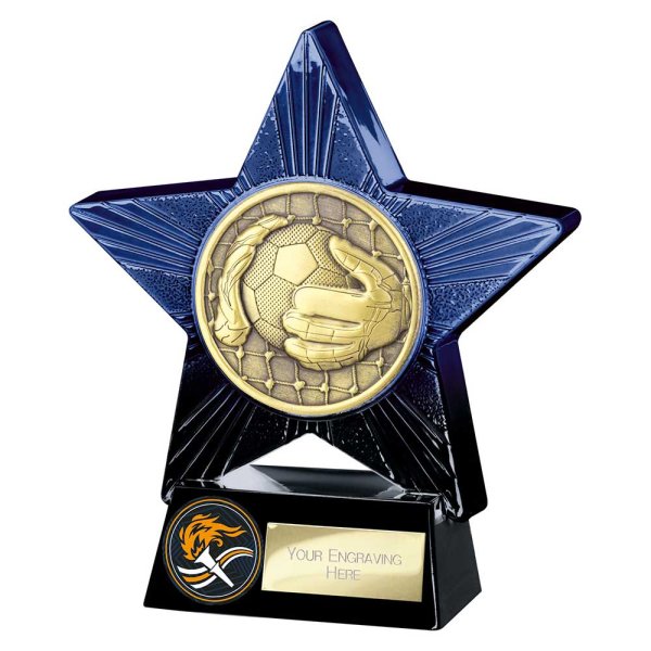 Superstar Goalkeeper Trophy | Blue & Black | 140mm