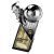 The Marauders Football Trophy | Supporters Player | Black & Silver | 245mm - PA26116D