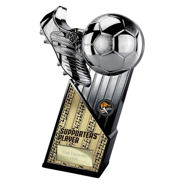 The Marauders Football Trophy | Supporters Player | Black & Silver | 280mm