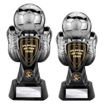 Tournament Football Trophy | Player of the Year | Black & Silver | 245mm