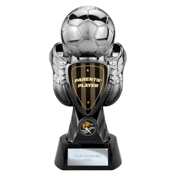Tournament Football Trophy | Managers Player | Black & Silver | 245mm