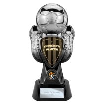 Tournament Football Trophy | Coaches Player | Black & Silver | 245mm